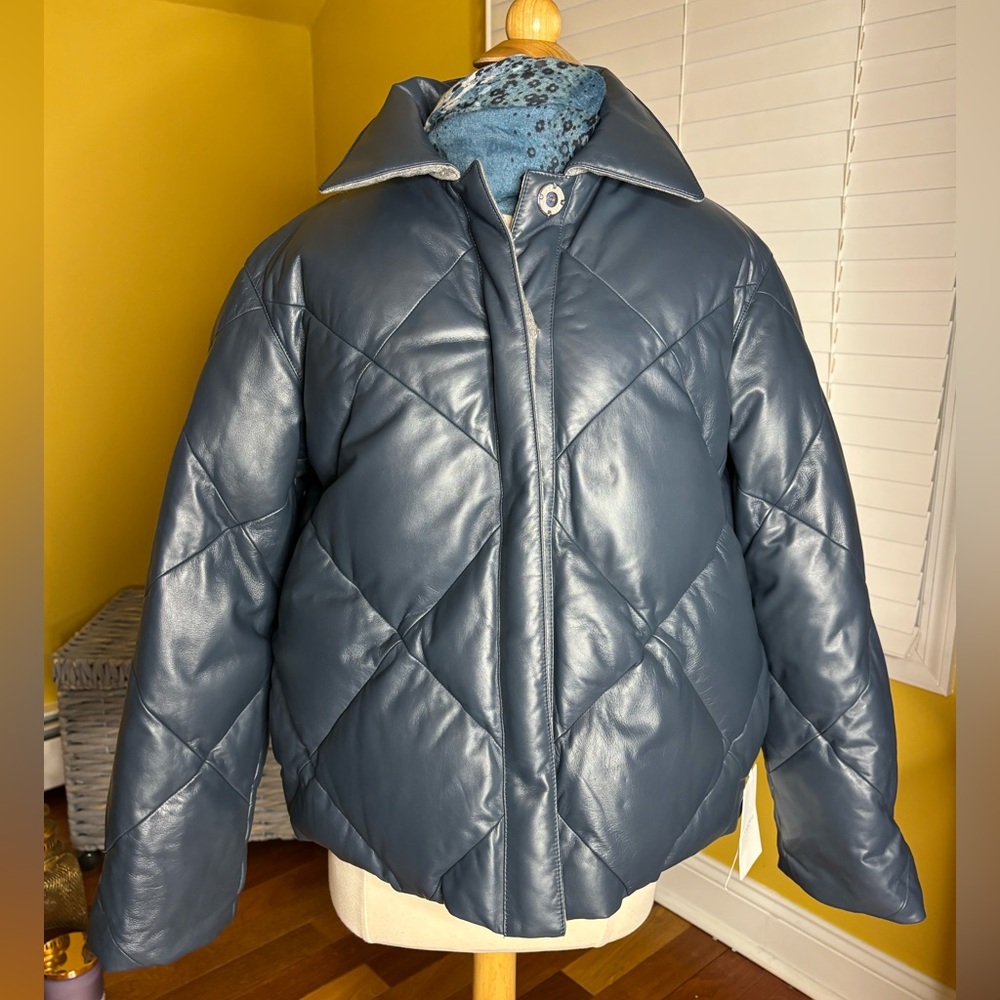 Lafayette 148 NY Quilted Lambskin Aviator Jacket NWT
